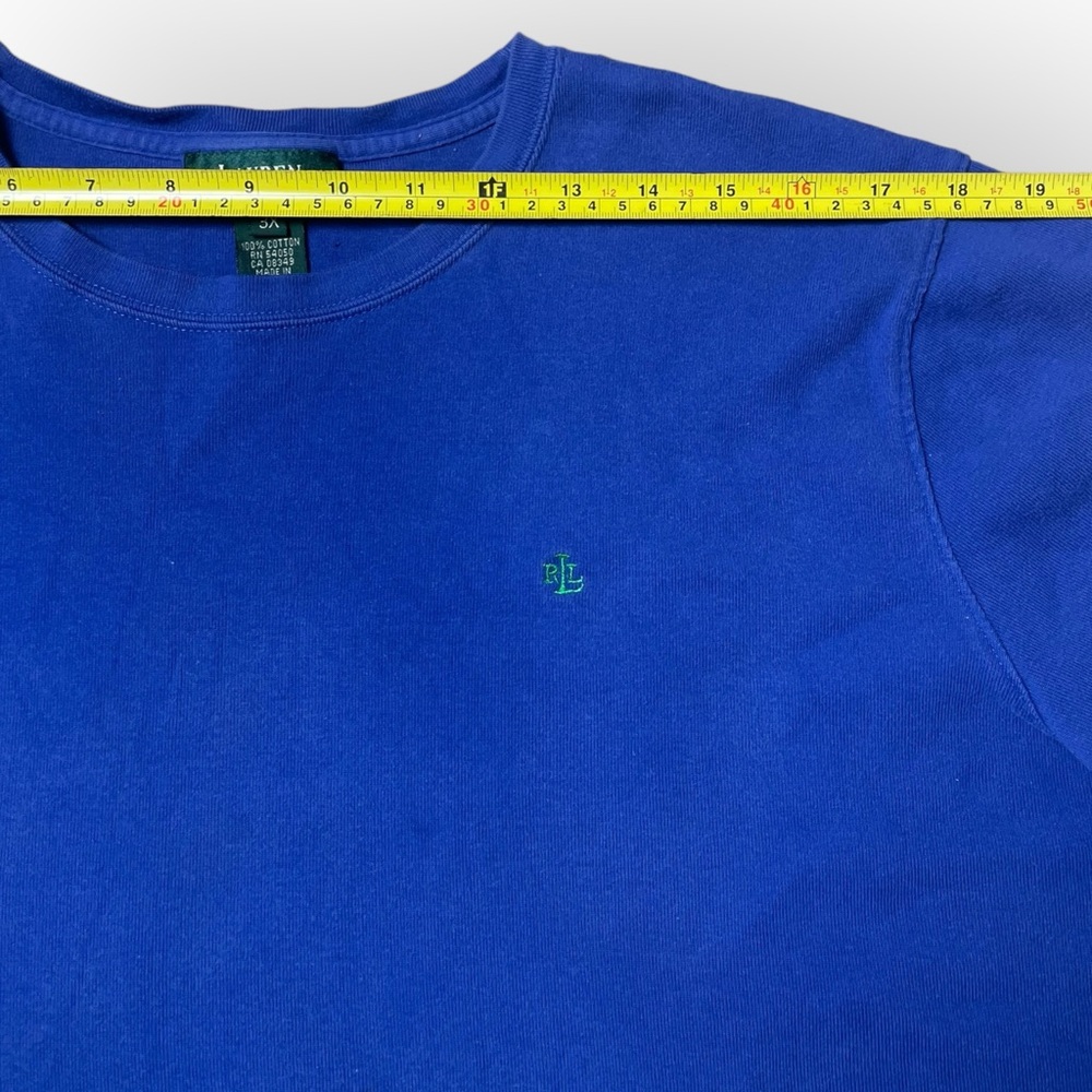 Lauren Ralph Women's T-Shirt Plus Size Short Sleeve Cotton Blue SZ 3X - Picture 8 of 10